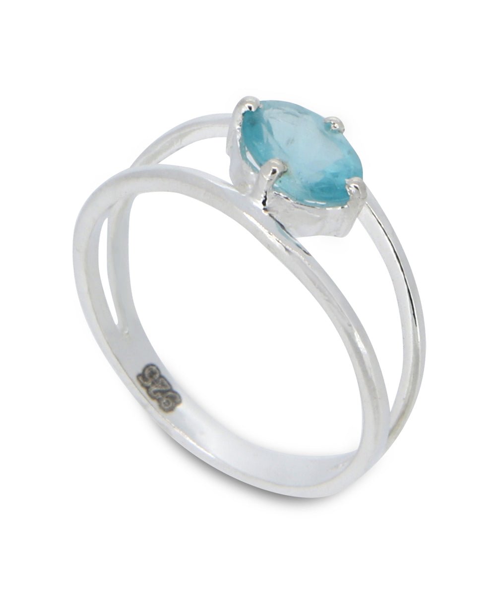 Apatite Gemstone Stainless Steel Ring