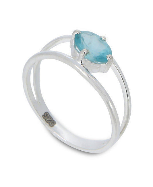 Apatite Gemstone Stainless Steel Ring