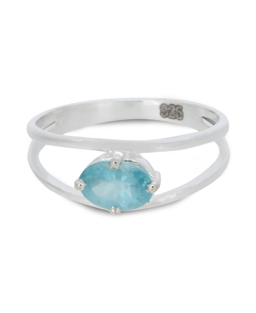 Apatite Gemstone Stainless Steel Ring