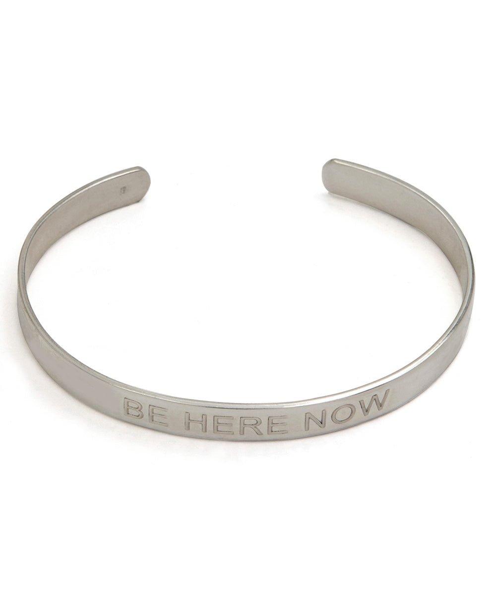 Be Here Now Embossed Sterling Cuff Bracelet