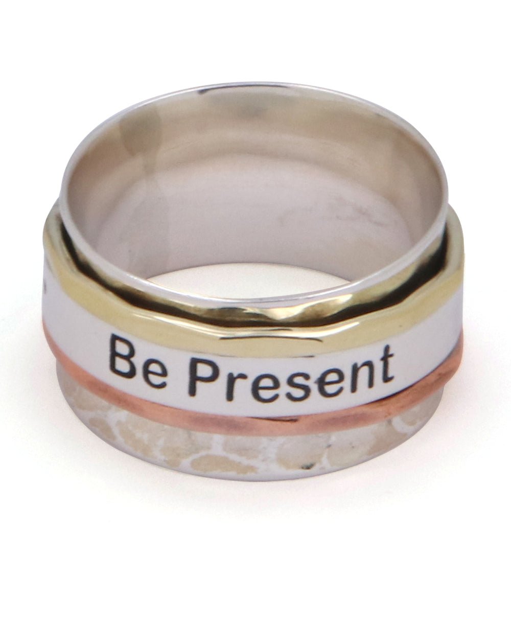 Be Present • Be Here Now Spinning Meditation Ring