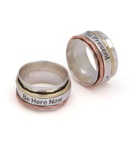 Be Present • Be Here Now Spinning Meditation Ring