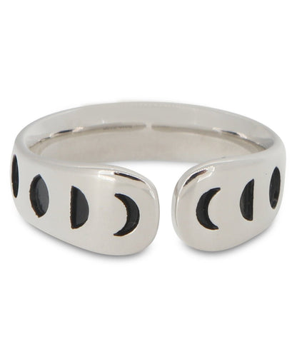 Be The Change Moon Phase Adjustable Inspirational Stainless Steel Ring