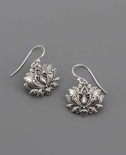 Blooming Stainless Steel Lotus Earrings