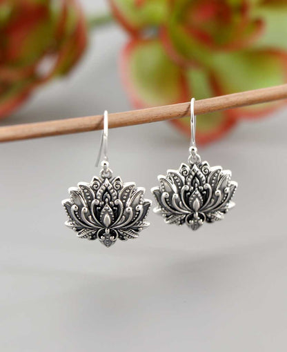 Blooming Stainless Steel Lotus Earrings