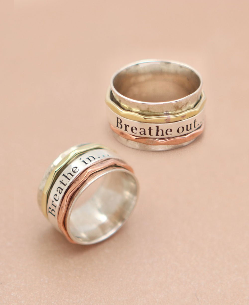 Breathe In, Breathe Out Spinning Meditation Ring