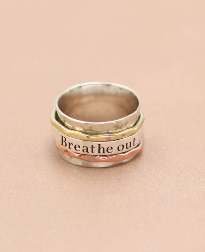 Breathe In, Breathe Out Spinning Meditation Ring