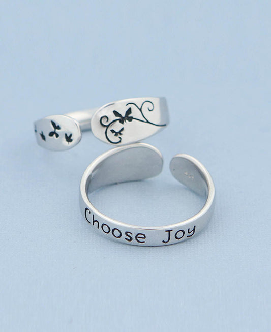 Choose Joy Inspirational Mantra Ring