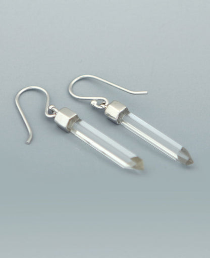 Clear Quartz Gemstone Point Earrings