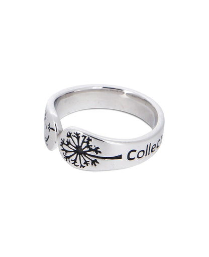 Collect Beautiful Moments Dandelion Stainless Steel Adjustable Ring