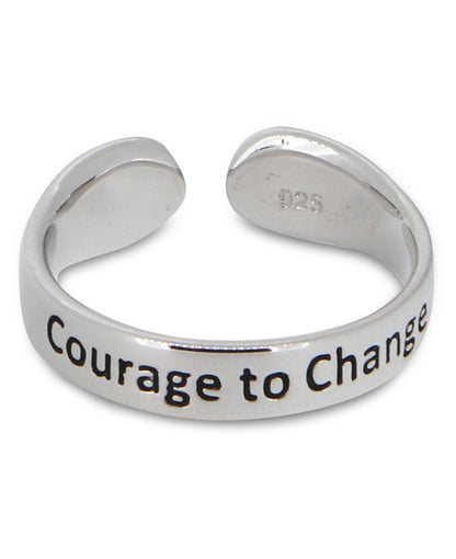 Courage To Change Adjustable Inspirational Stainless Steel Ring