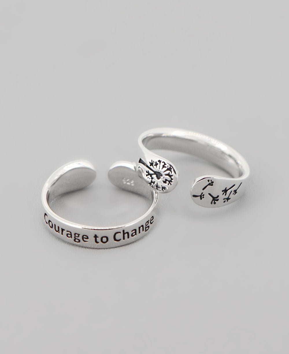 Courage To Change Adjustable Inspirational Stainless Steel Ring