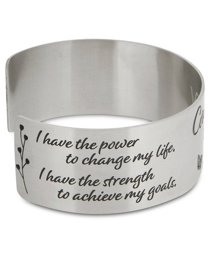 Courage To Change Stainless Steel Adjustable Inspirational Cuff Bracelet