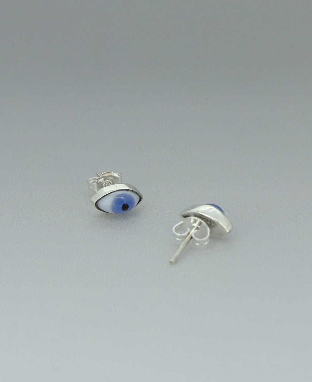 Dainty Stainless Steel Blue Evil Eye Stud Earrings