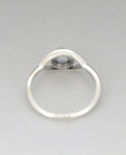 Dainty Stainless Steel Evil Eye Moonstone Minimalist Ring