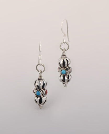 Dangling Vajra Earrings, Stainless Steel