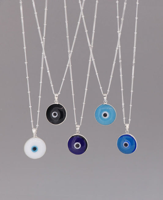 Enamel Work Small Evil Eye Charm Necklace