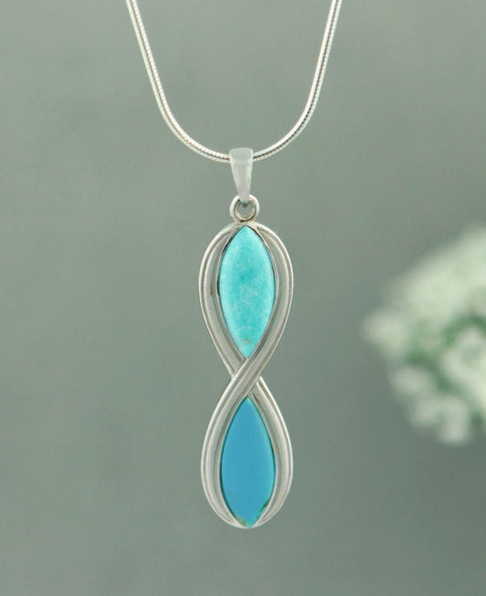 Forever Calm Amazonite And Turquoise Infinity Pendant