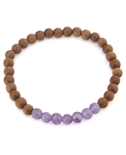 Gemstone And Sandalwood Mala Beaded Bracelet