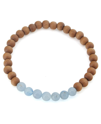 Gemstone And Sandalwood Mala Beaded Bracelet