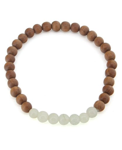 Gemstone And Sandalwood Mala Beaded Bracelet