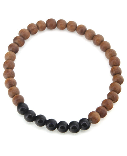 Gemstone And Sandalwood Mala Beaded Bracelet