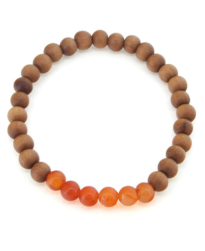 Gemstone And Sandalwood Mala Beaded Bracelet