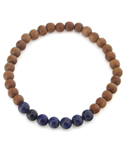 Gemstone And Sandalwood Mala Beaded Bracelet