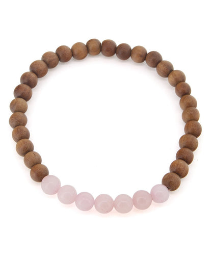 Gemstone And Sandalwood Mala Beaded Bracelet