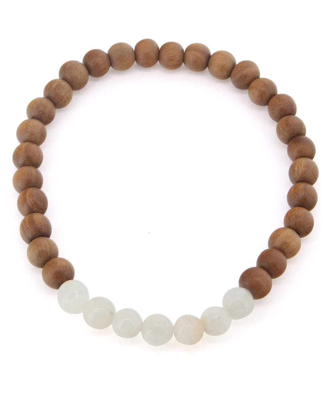 Gemstone And Sandalwood Mala Beaded Bracelet