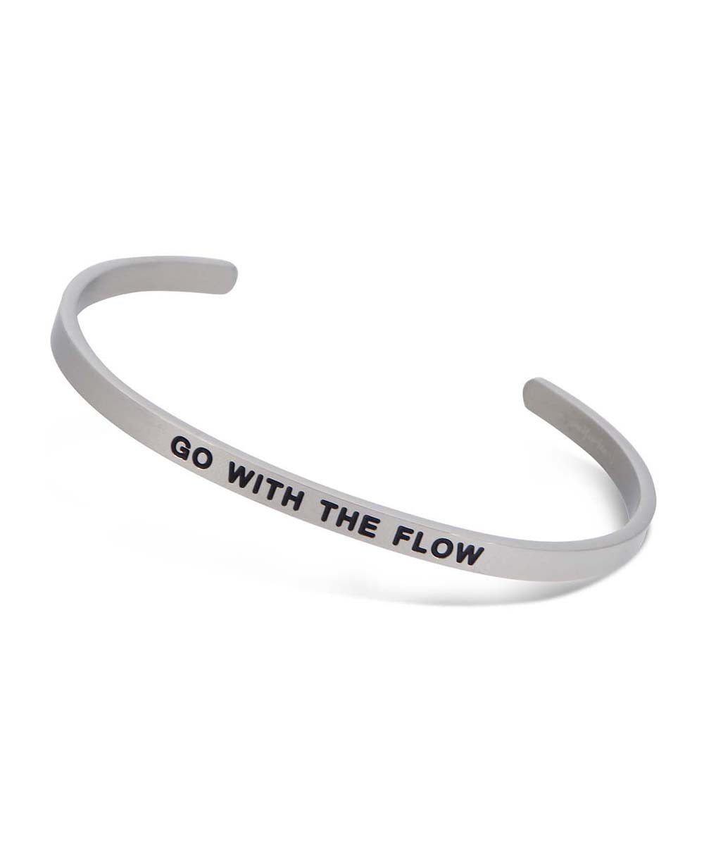 Go With The Flow Inspirational Cuff Bracelet