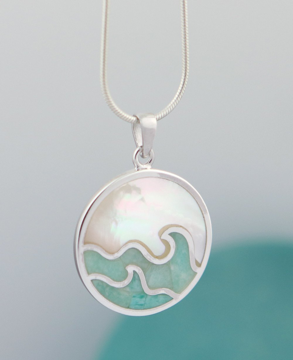 Go With The Flow Sterling Amazonite Pendant