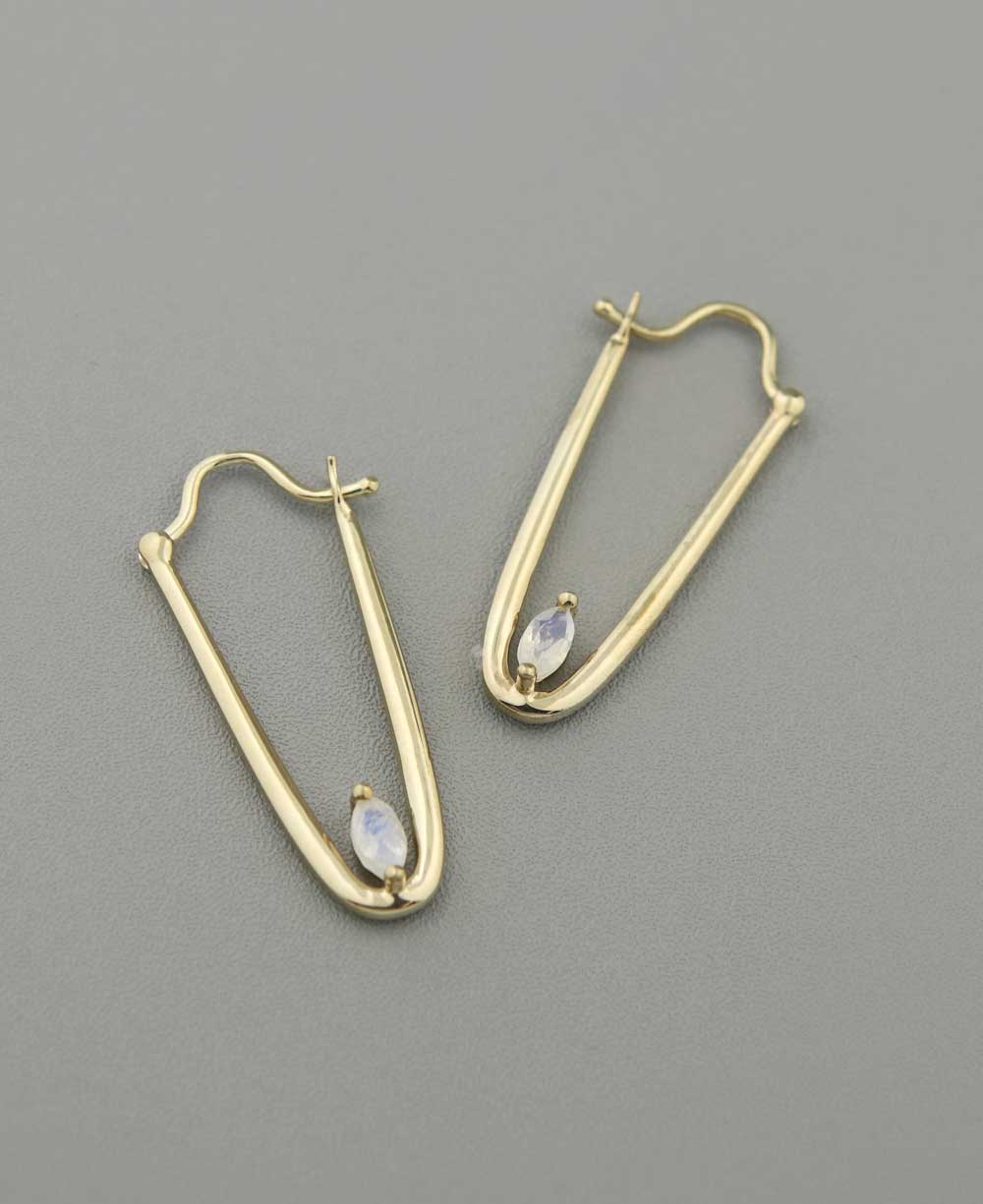 Gold Plated Moonstone Earrings