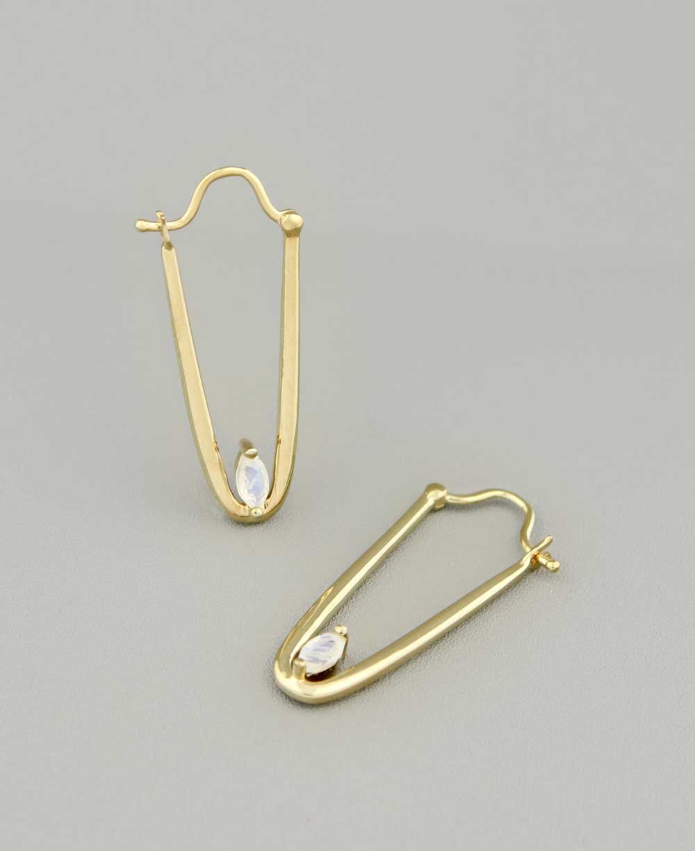 Gold Plated Moonstone Earrings