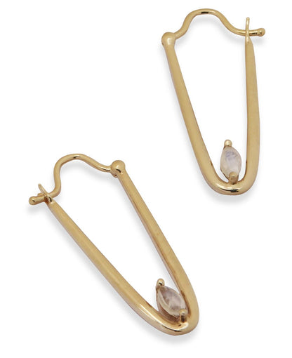 Gold Plated Moonstone Earrings