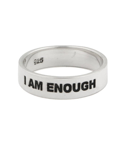 I Am Enough Inspirational Sterling Simple Band Ring