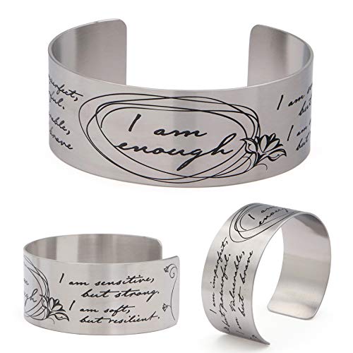 I Am Enough Wide Cuff Bracelet