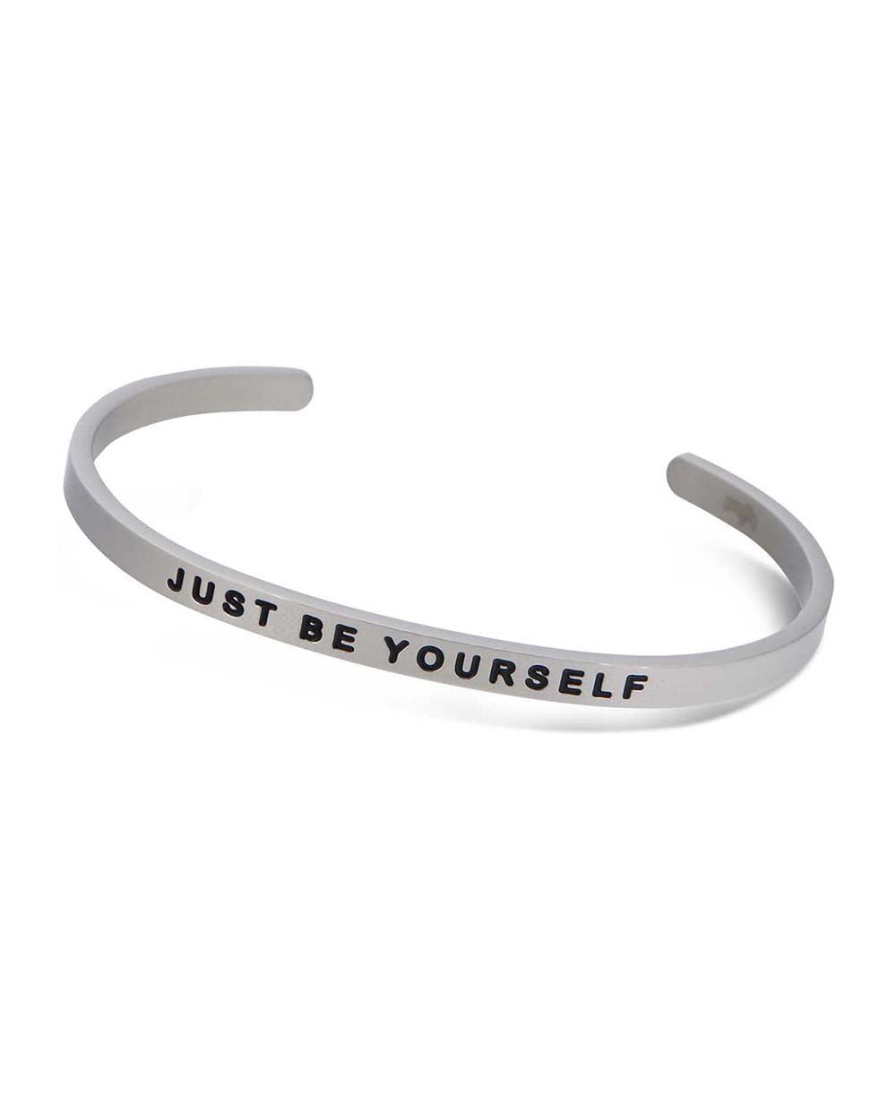 Just Be Yourself Simple Inspirational Cuff Bracelet