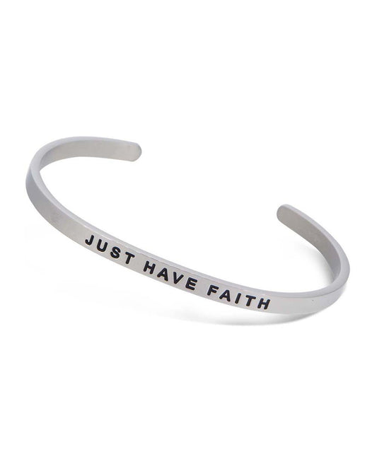 Just Have Faith Inspirational Cuff Bracelet