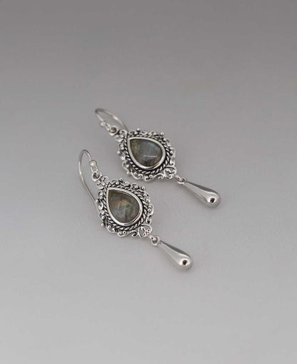 Labradorite Stainless Steel Drop Earrings