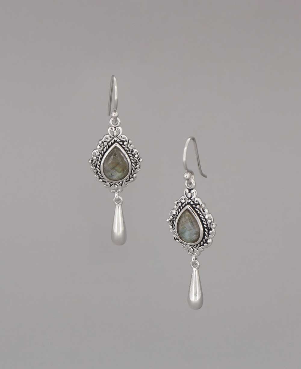 Labradorite Stainless Steel Drop Earrings