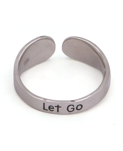 Let Go Stainless Steel Mantra Ring