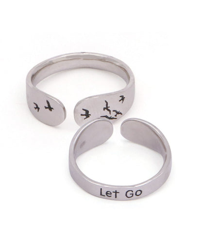 Let Go Stainless Steel Mantra Ring