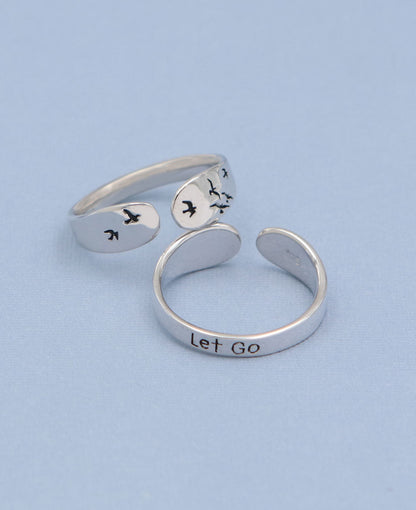 Let Go Stainless Steel Mantra Ring