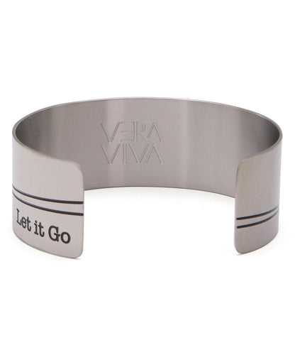 Let It Go Hidden Inspiration Cuff Bracelet, Stainless Steel