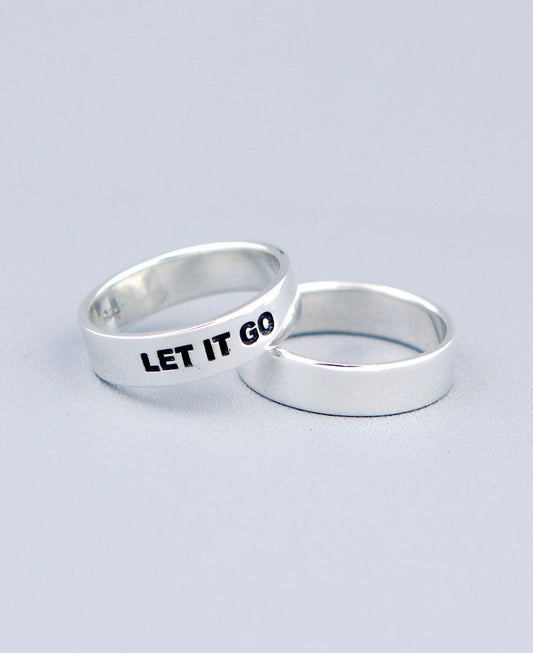 Let It Go Inspirational Sterling Simple Band Ring