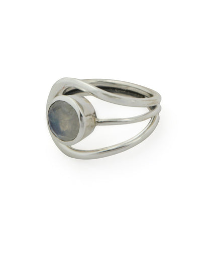 Magical Moonstone Stainless Steel Loop Ring