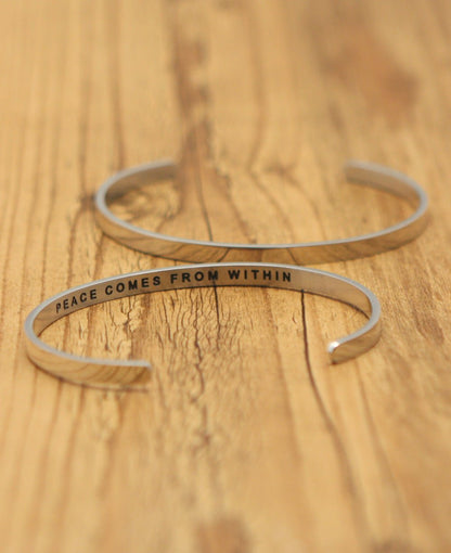 Men\'s Cuff Bracelet, Peace Comes From Within