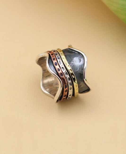 Mixed Metal Spinning Meditation Ring