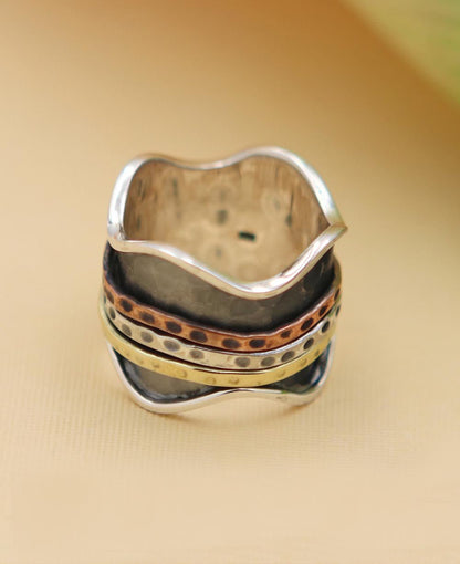 Mixed Metal Spinning Meditation Ring